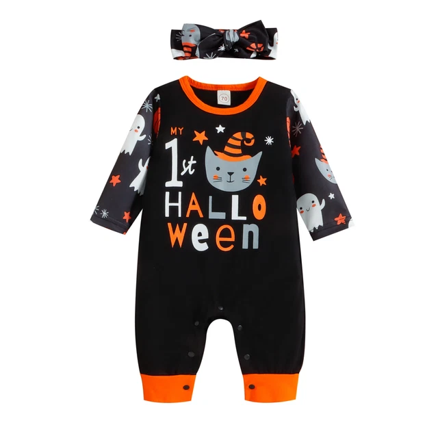 Halloween Toddler Baby Boys Girls Cosplay Costume Romper Headband Outfits Set