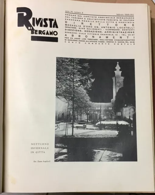 1935 Annata Completa La Rivista Di Bergamo