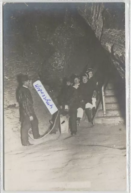 Bergbau Berchtesgaden Salzbergwerk alte Fotokarte s/w