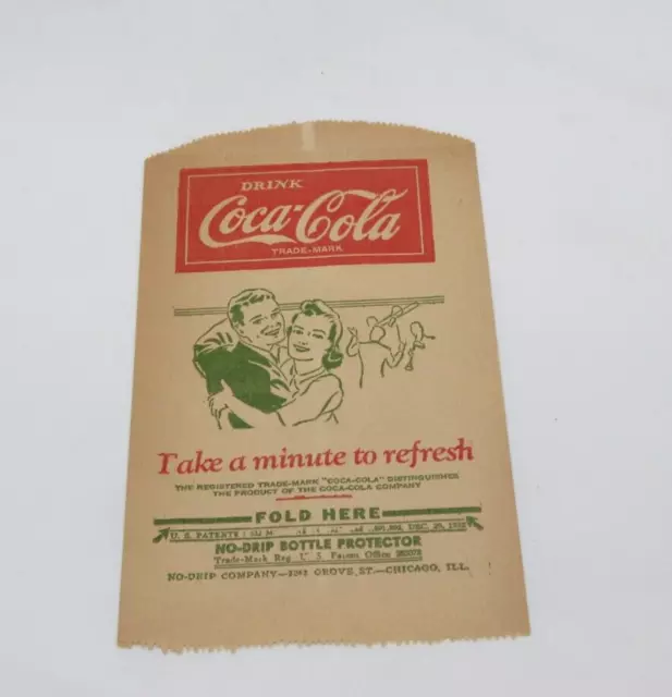 Vintage Coca Cola No Drip Bottle Protector Take a minute to refresh