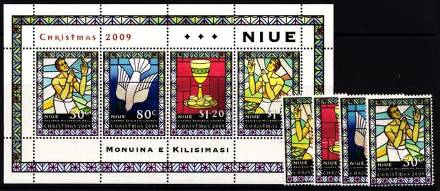 Niue 1168-1171 und Block 160 postfrisch Weihnachten #II084