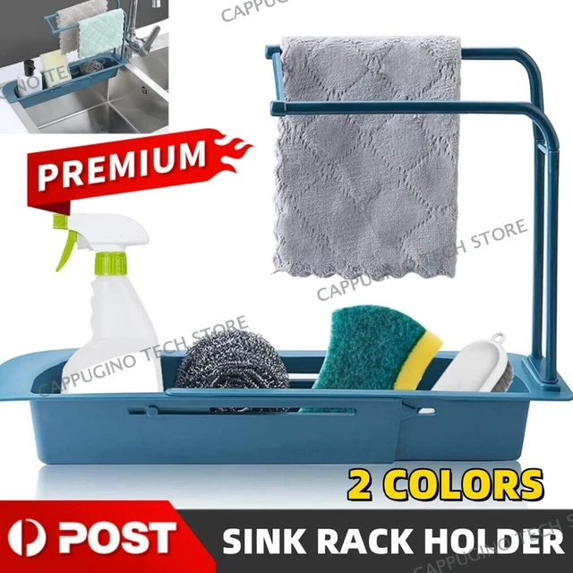 Telescopic Sink Rack Holder Expandable Storage Drain Basket Home Kitchen Kit NEW