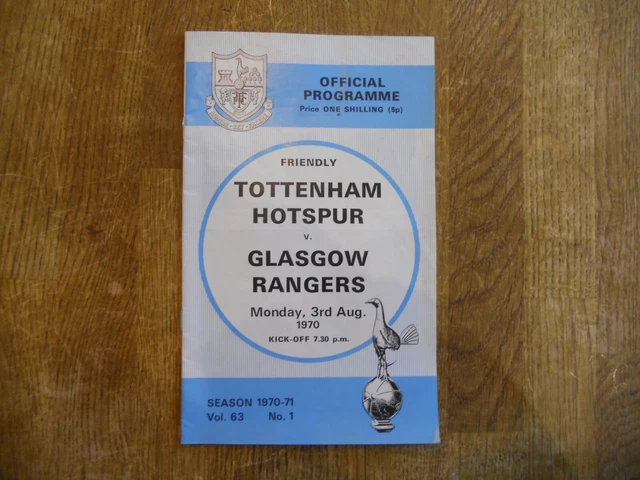 Tottenham Hotspur v Glasgow Rangers Friendly 1970 - 03.08.70