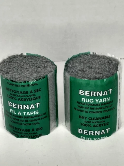 (2) Lote de tinte 8045 de gancho de pestillo Bernat precortado 100 % gris acrílico 8045 0430 2,5"