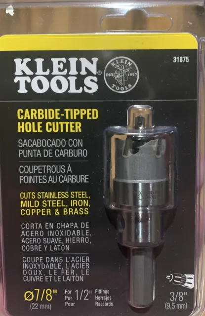 Klein Tools 31875 7/8 inch Carbide Hole Cutter Drill Bit