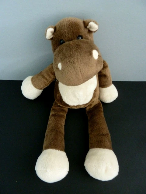 * DOUDOU PELUCHE NICOTOY HIPPOPOTAME marron écru TOTAL 25cm - TBE