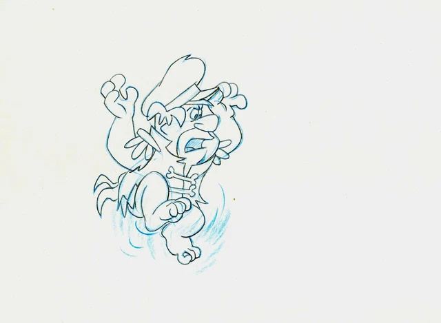 HANNA BARBERA FRED Flintstone Original Production Animation Cel Drawing ...