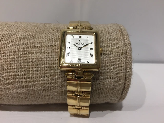 VINTAGE MONTRE VICEROY Quartz 23 X 21 MM Dor Acier EUR 159 56