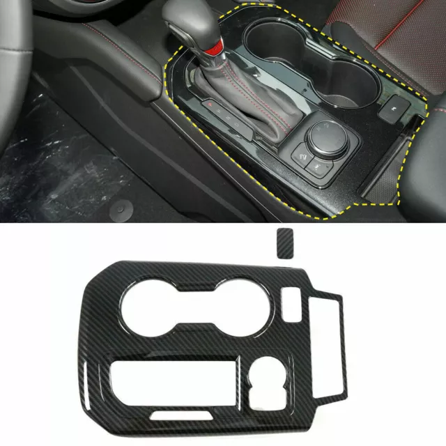 Carbon Fiber 2X Gear Shift Box Panel Cover Trim For Chevrolet Blazer 2019-2022