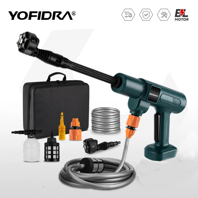 Idropulitrice Portatile A Batteria 21V - 45Bar - Con Tubo Da 5m E Batteria 1500mAh