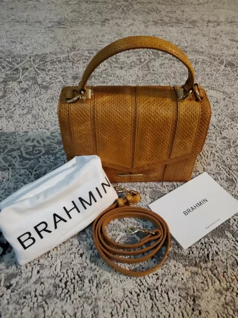 💚 Brahmin Mini Francine Canary Reseda Top Handle Satchel Shoulder Bag Purse NWT
