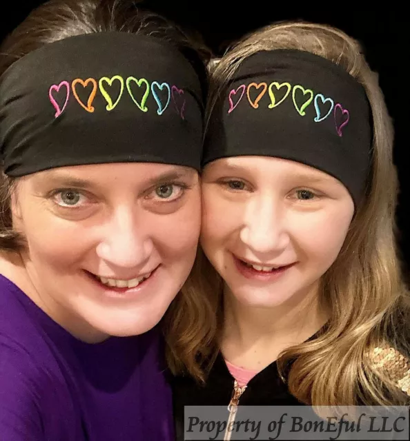 BonEful RTS NEW Boutique Rainbow Heart Gay Pride Unisex Yoga Headband Adult SALE