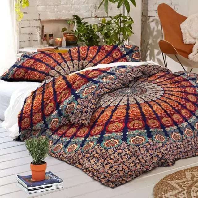 Indian Duvet Doona Cover Comforter Mandala Hippie Bohemian Queen Quilt Cover Set