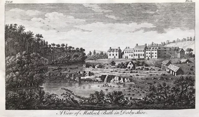 1776 Antique Print; View of Matlock Bath, Derbyshire by Goadby