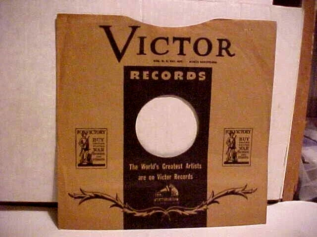"Victor" Records Company Vintage Original Sleeve Only No Record 10" 78 Rpm Usa