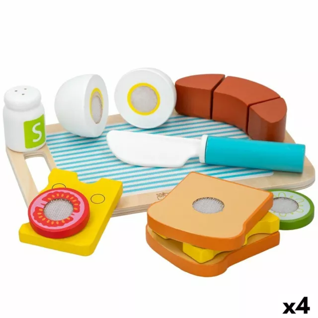Kit aus Spielzeuglebensmittel Woomax Frühstück 14 Teile [4 Stück]