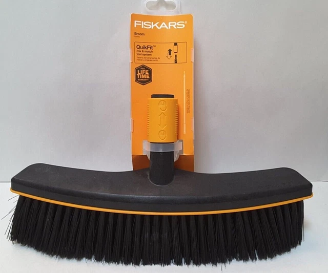 Fiskars QuickFit Broom Head Outdoor, Black, New - FREE Shipping
