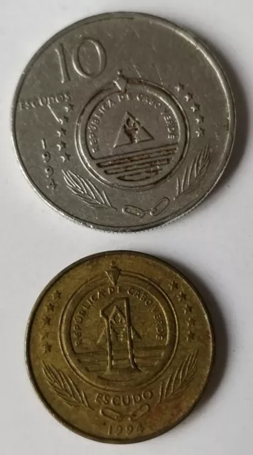 Lot de 2 pièces de monnaie du Cap-Vert