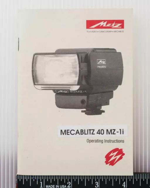 Metz Mecablitz 40 MZ1i Instruction Booklet Manual (g10)