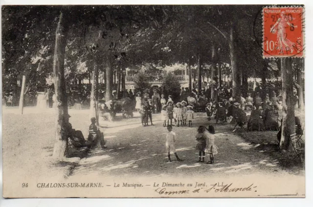 CHALONS SUR MARNE - Marne - CPA 51 - Le Kiosque - a Sunday in the garden