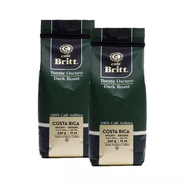 Café Britt - Costa Rican Dark Roast Coffee (12 oz.) (2-Pack) GROUND