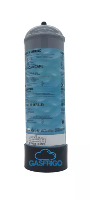 Bombola Co2 Acquario 1300 Gr Con Supporto Usa E Getta Passo M10X1 Made In Italy