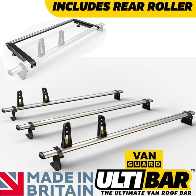 VW TRANSPORTER T5 Roof Rack SWB/LWB Standard Roof 3 Bar + Roller By Van