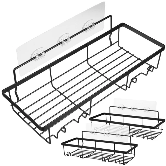 3 pz rubinetti bagno montati a parete scaffale doccia nero