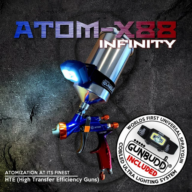 LVLP Auto Paint Car Atom- X88 INFINITY 1.3 And 1.4 TIP Combo with FREE GUNBUDD