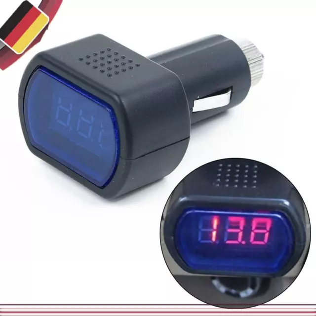 LED Zigarettenanzünder Batterie Tester Voltmeter Kfz Spannungsanzeige 12V 24V