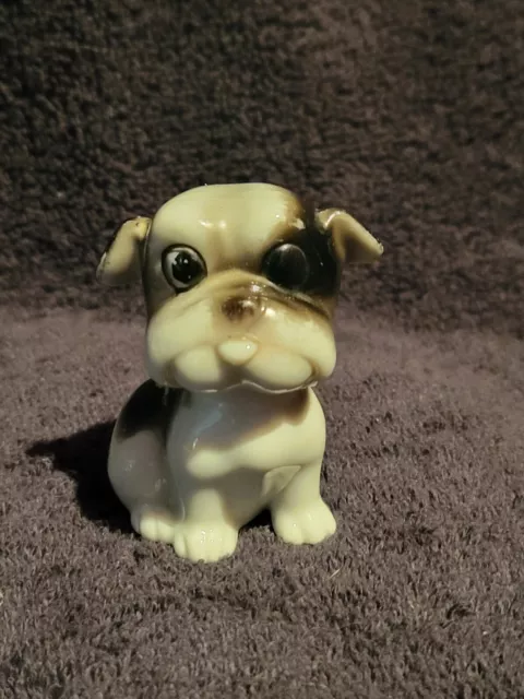 English Bulldog Figurine Black And White Made In Japan