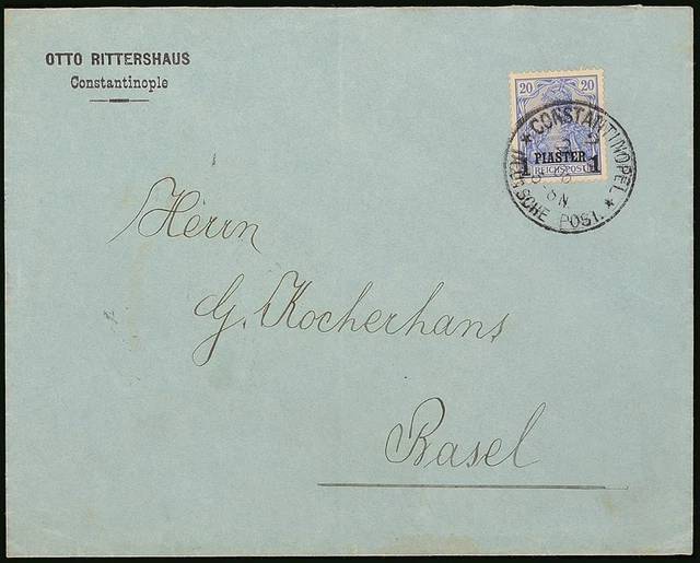 12920) Türkei 14II Brief Aufdr. Type II CONSTANTINOPEL 2 24/3 05 nach Basel