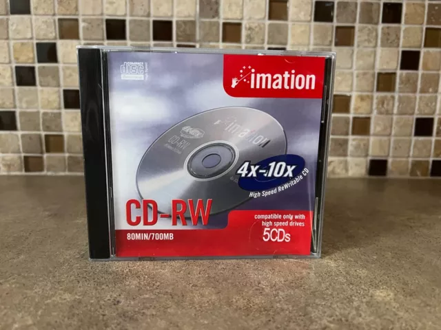 Pack of 5CDs Imation CD-RW 80min 700MB 4x-10x HIGH SPEED Rewritable Disc DRC1-11