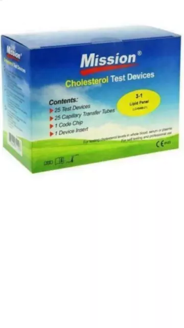 Mission 3 in 1 Cholesterol Test devices (Lipid Panel) Strips LONG EXPIRY.