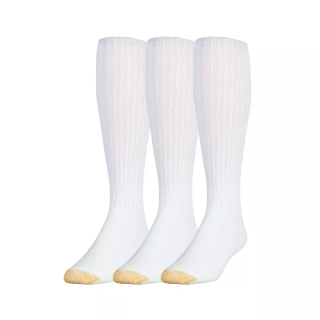 Gold Toe Men Ultra Tec Over-The-Calf Athletic Socks comfortable 3 Pairs White