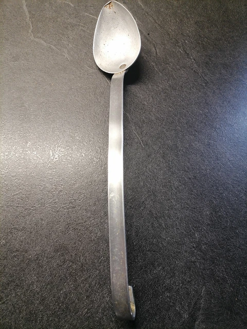 Louche Ancienne En Aluminium Gris, Années 60-70, Longueur 36 Cm, Diamètre 10 Cm