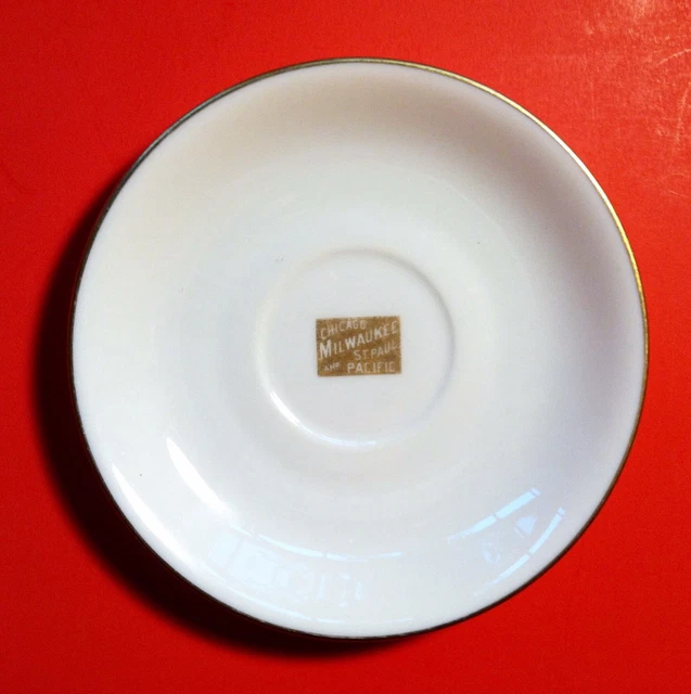 Vintage Chicago Milwaukee St Paul & Pacific Railroad Dining Car Saucer Very Rare