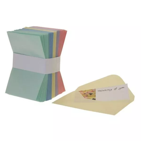 50 X Assorted Colours Florist Floristry Small Paper Envelopes - 11cm X 8cm