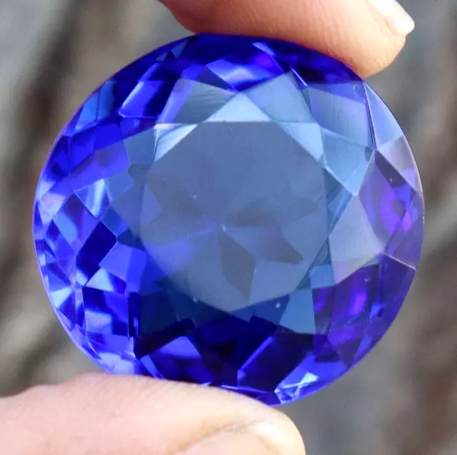 63.10 Ct Natural Brazilian Blue Topaz Pendant size Loose Round Gemstone Cut