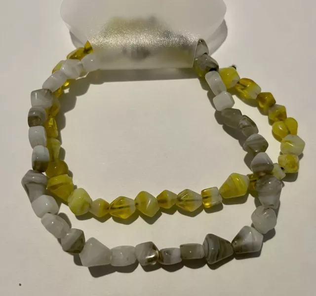 Faux Gemstone Bead Threaded Elastic Adult Bracelet Set.