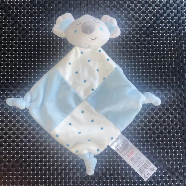 Ca7 Doudou Plat Tom Et Kiddy Koala Souris Bleu Blanc Gris Etoiles 28Cm Neuf