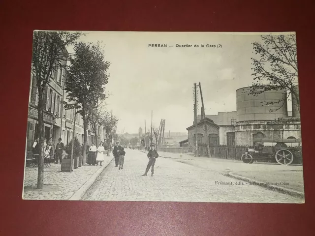 CPA - 95 - PERSAN  - Quartier de la Gare