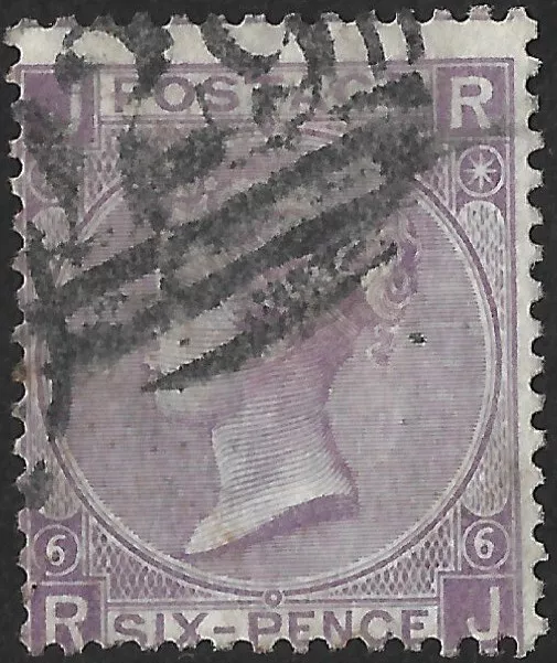 Great Britain 1867-80 QV 6d  Lilac (With Hyphen)  SG.104 Used  Cat:£175  RJ