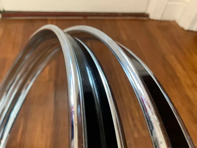 2 x Bass Drum Hoops 22" - Chrome With Black Inlay