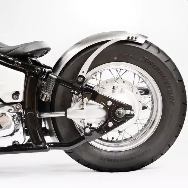 180 mm breiter runder Stahl Bobberfender und Halter Kit für VT600 Bobber Custom