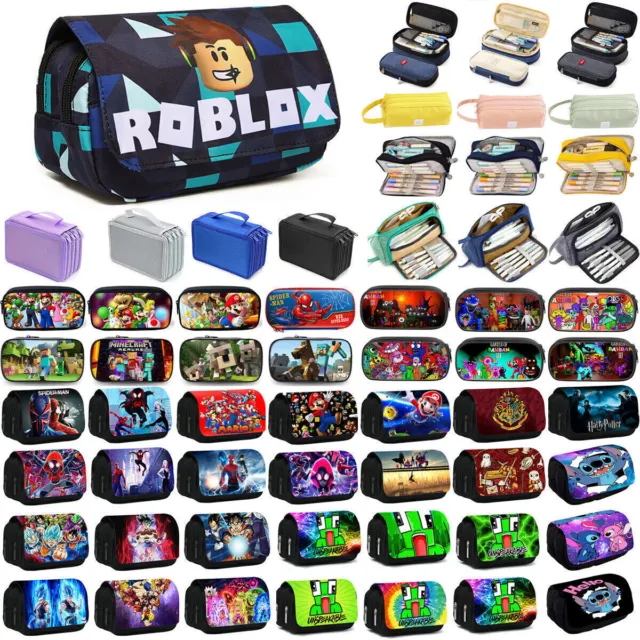 Roblox Game Cartoon Pencil Case Boys Girls Primary Middle School Students  Large Capacity Stationery Storage Pouch Pen Bag