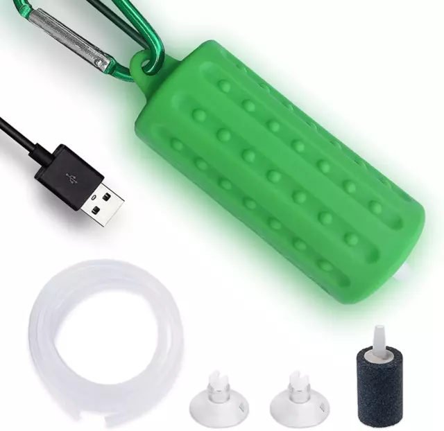 Aquarium USB Air Pump Ultra Quiet Nano Air Pump for Fish Tank with Hanging Buckl