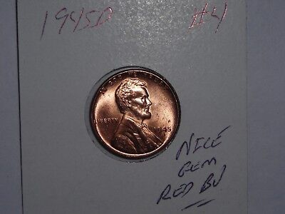 wheat penny 1945D GEM RED BU 1945-D LINCOLN CENT LOT #4 GREAT UNC RED LUSTER