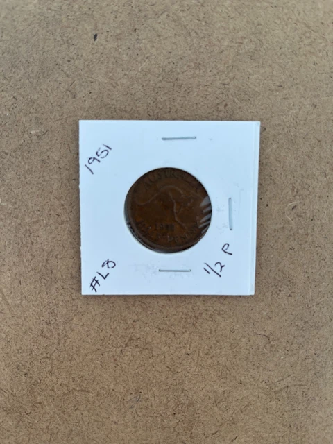 🌈Detailed 1951 Australia Half Penny🌈1/2P Coin King George Vi No Reserve #L8🌈