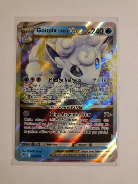 Carte Pokemon - Goupix d'Alola VSTAR 034/195 - Tempête Argentée EB12